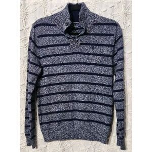 Izod Sweater Boys L 14 /16 Preppy Schoolboy Navy Striped‎ Holiday Academia NWT